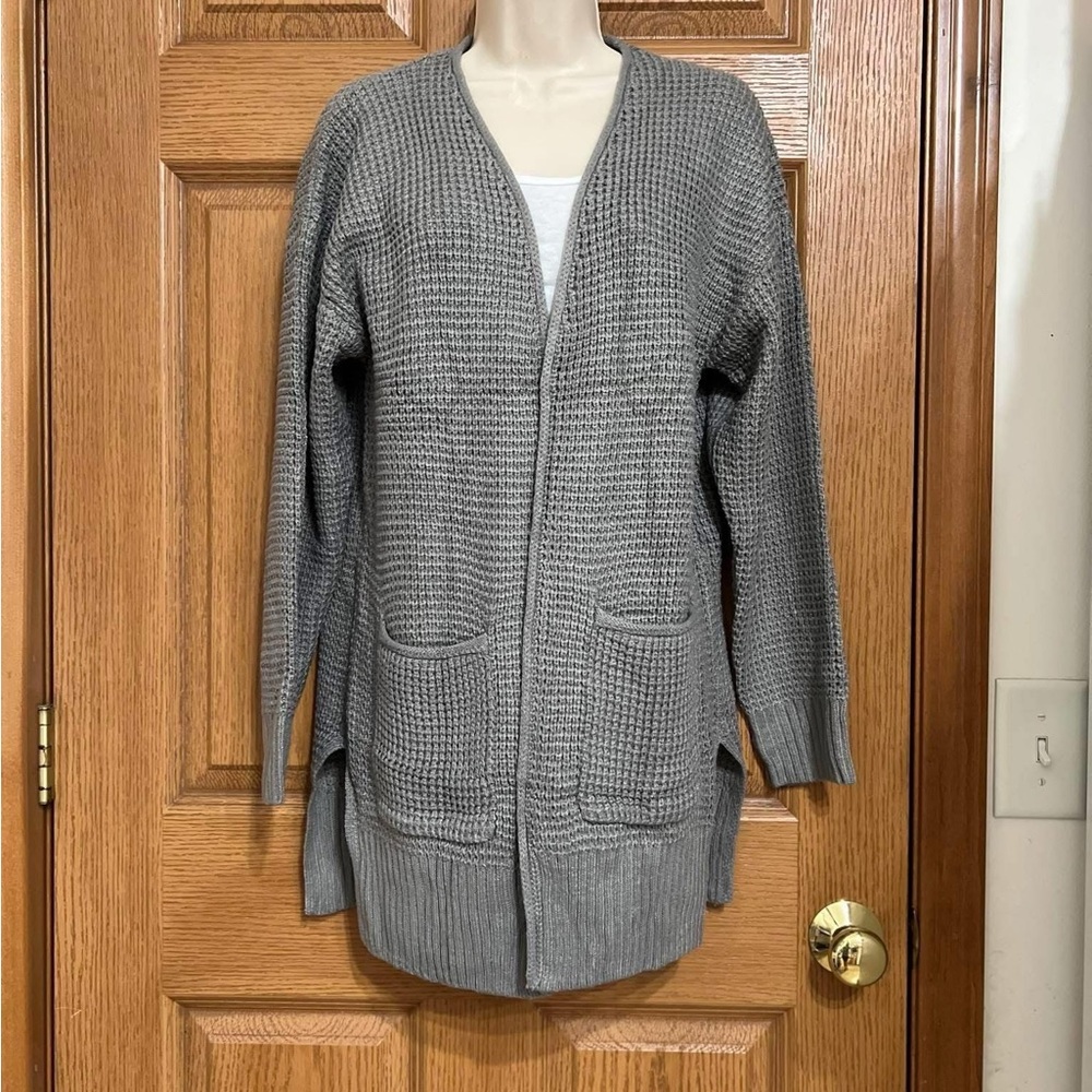 Gray Women's Open-Front Sweater